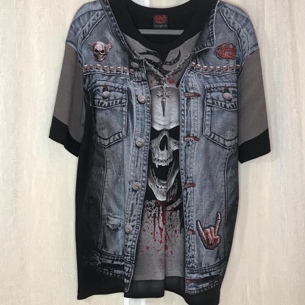 Spiral brand Men’sGraphic‎ Metal Shortsleeved Shirt